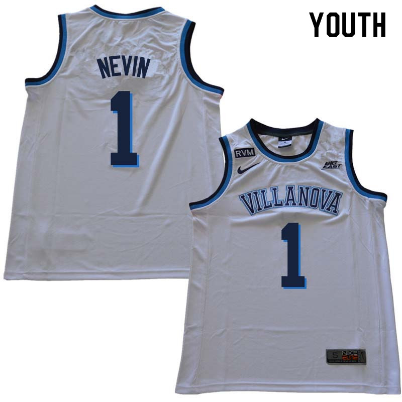2018 Youth #1 Jake Nevin Willanova Wildcats College Basketball Jerseys Sale-White - Click Image to Close